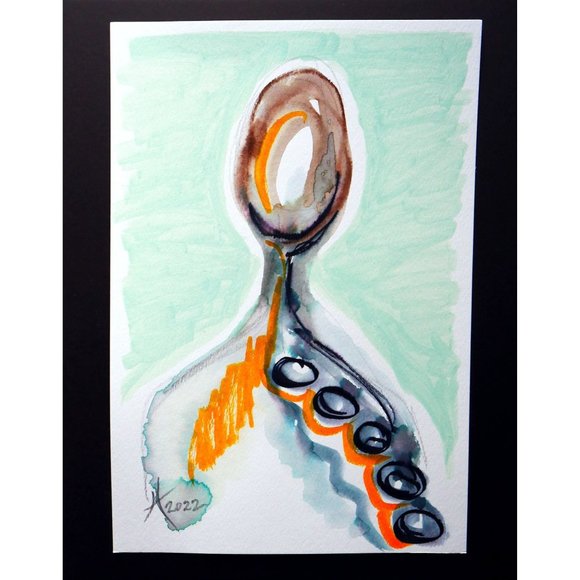 Original Art “IAm... 1” Handmade Watercolor Artwork by Tristina Dietz Elmes 8x10 - Picture 1 of 3